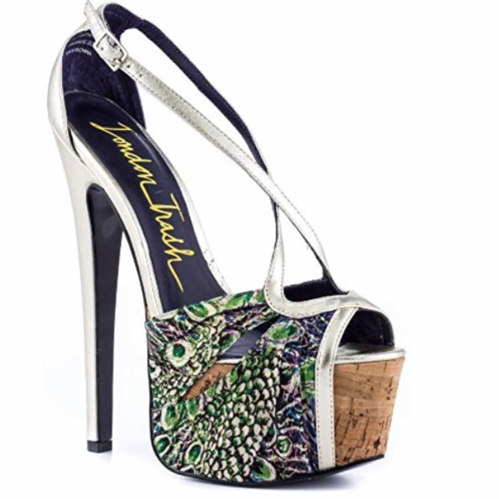 London Trash Calypso Peacock platforms